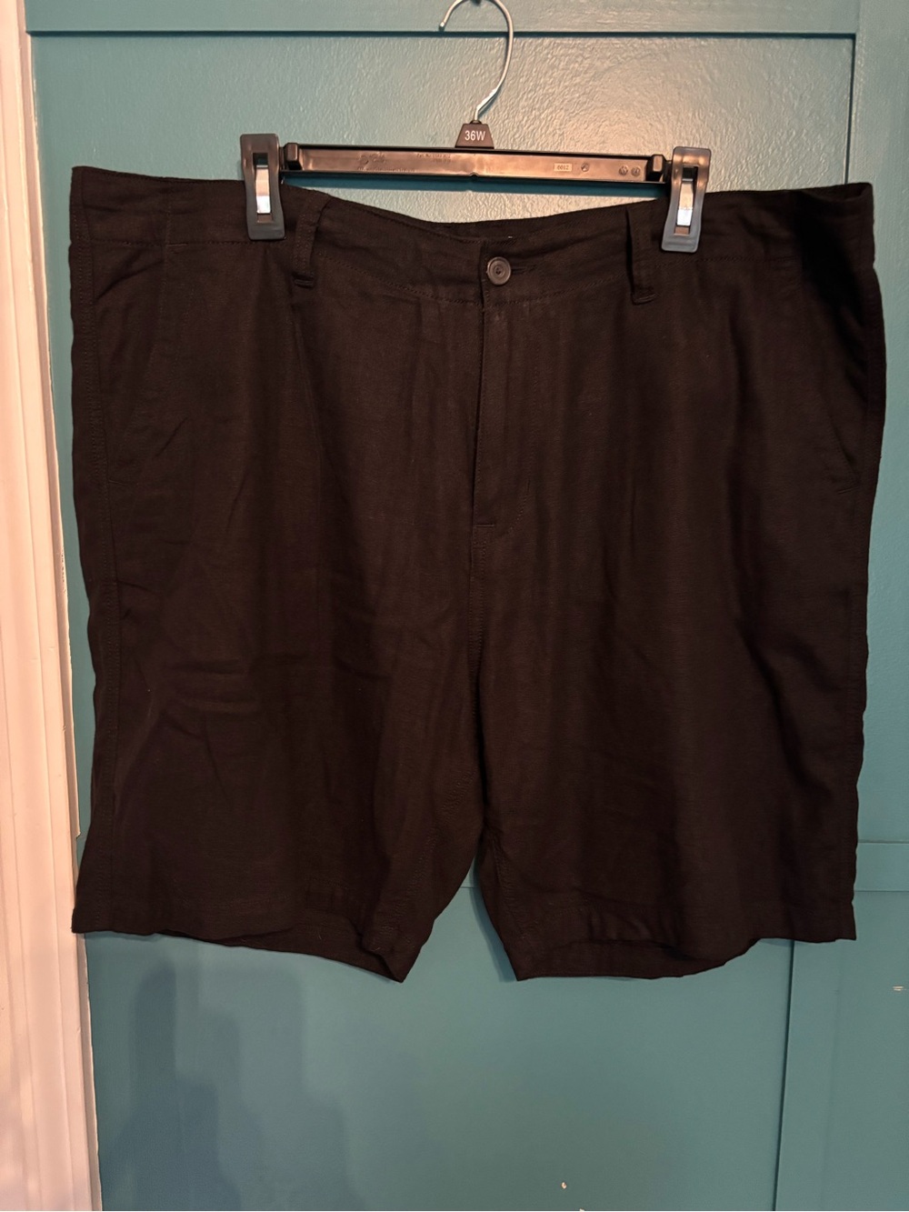Lucky Brand Men's Black Flat Front Linen Blend Shorts Size 40